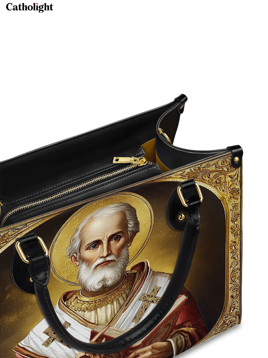 Catholight  Saint Nicholas The Patron of Generosity Leather Bag