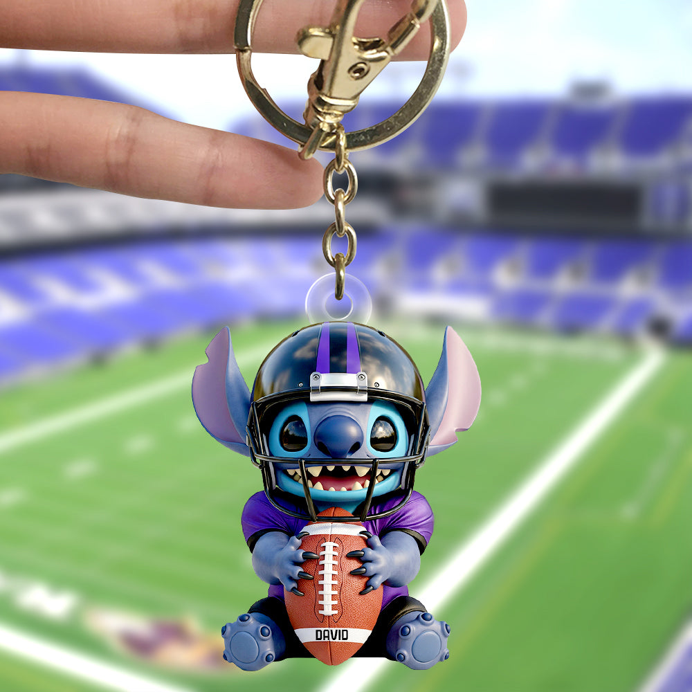 Football Tropical Alien Acrylic Keychain - Personalized Gift For American Football Lover 03HUDT100625