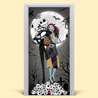 Personalized Halloween Gifts For Couple Door Cover 144acqn240824 - Door Covers - GoDuckee