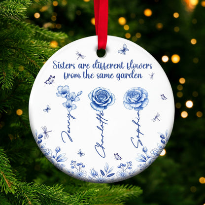 Birth Month Flowers Personalized Gifts For Besties Christmas Ceramic Ornament 03pgtn230825 - Ornament - GoDuckee