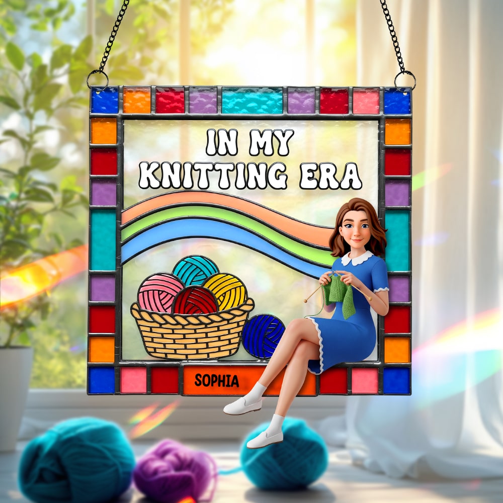 Personalized Gifts For Knitting Lovers Suncatcher Ornament 04ohtn080825