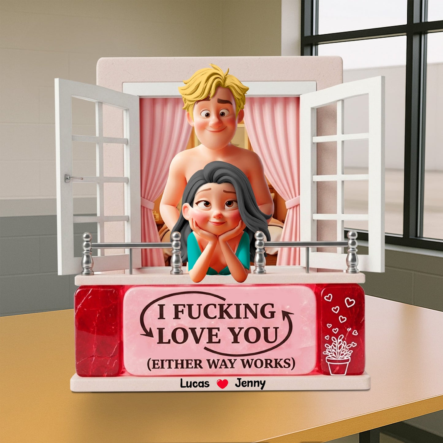 Personalized Gifts For Naughty Couple Acrylic Plaque, Cartoon Character 04tgtn180625 - Shaped Plaques - GoDuckee