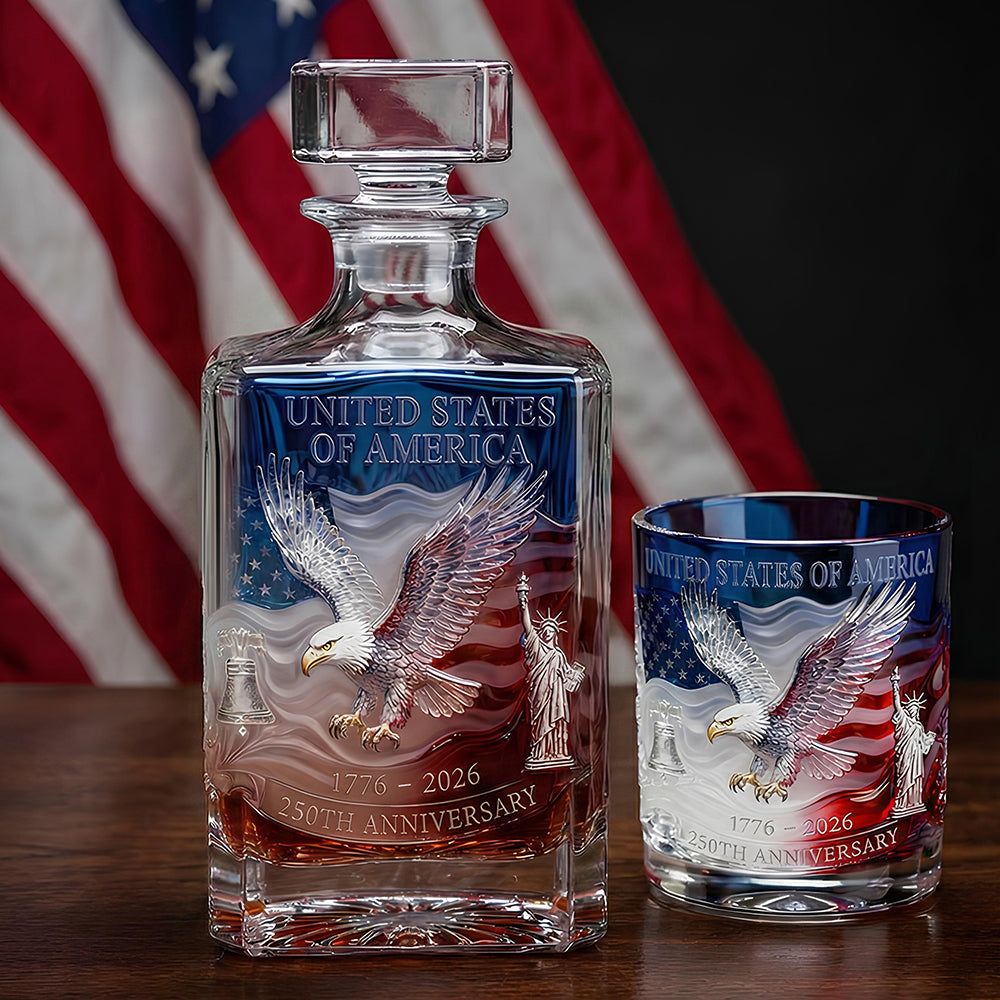 Proud Anniversary Decanter & Round Glass, Personalized Gifts For Patriots 03qhdt120226