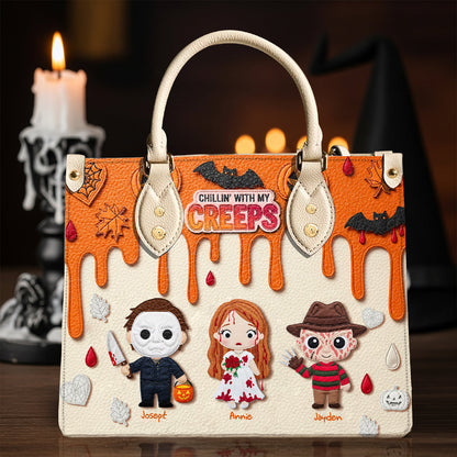 Cute Halloween Creep Leather Bag - Personalized Gift For Mom & Grandma 02QHLU200825