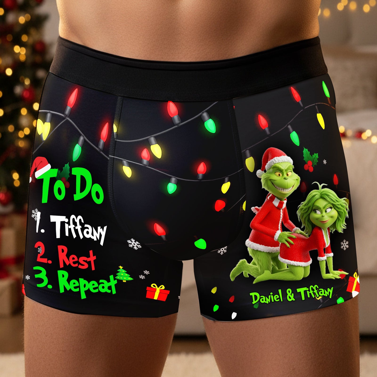 Grumpy Couple Christmas Boxers - Personalized Gifts For Him 05NALU110925