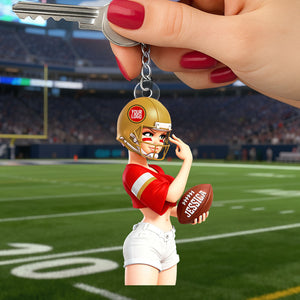 Sassy Sporty Girl Acrylic Keychain - Personalized Gift For Sport Lovers 01HULU120126