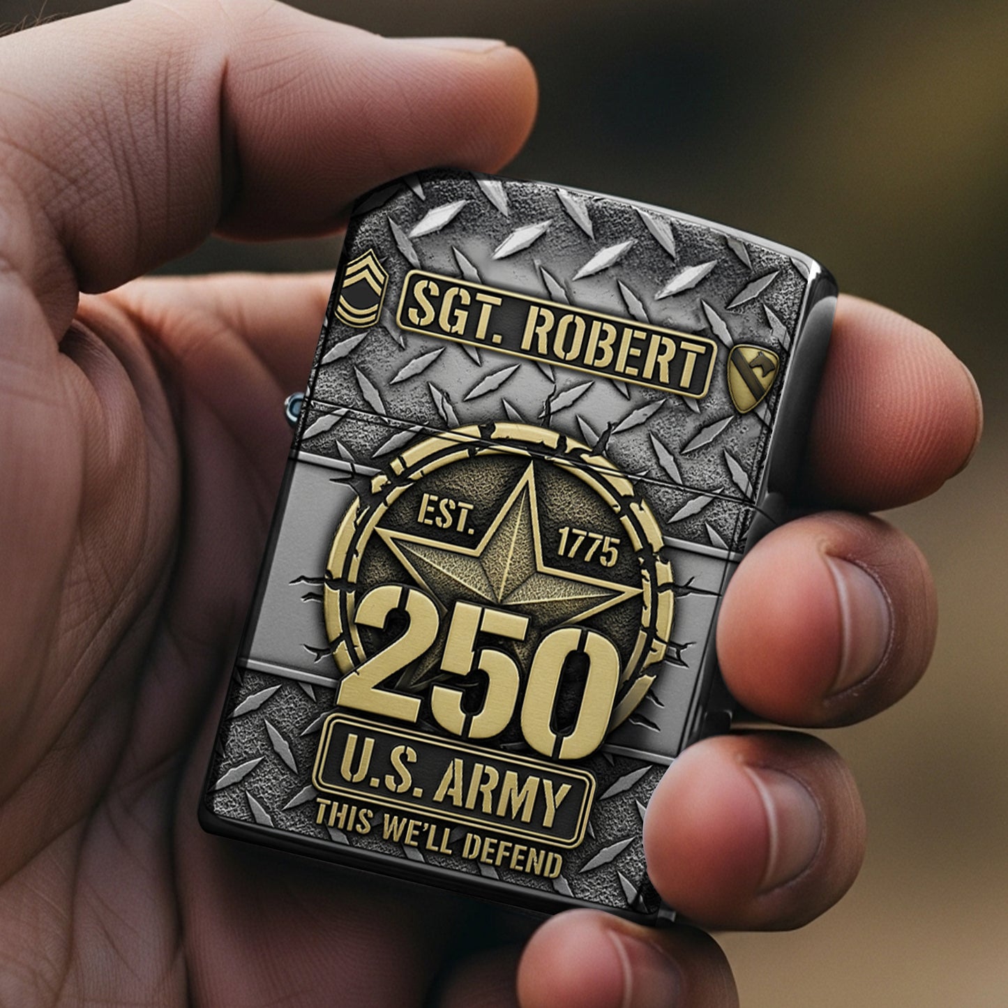Military 250th Anniversary Flame Lighter, Personalized Gifts For Veteran 02qhtn300725