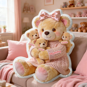 Mom Bear Custom Shape Pillow - Personalized Gifts For Mother 03pgmg160326