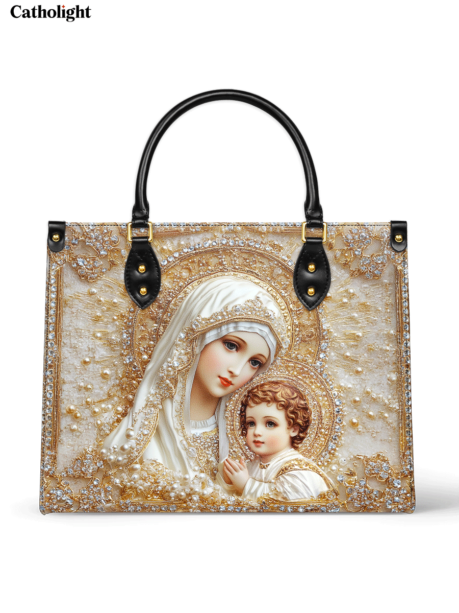 Catholight  Heavenly Grace In Radiant Splendor Leather Bag