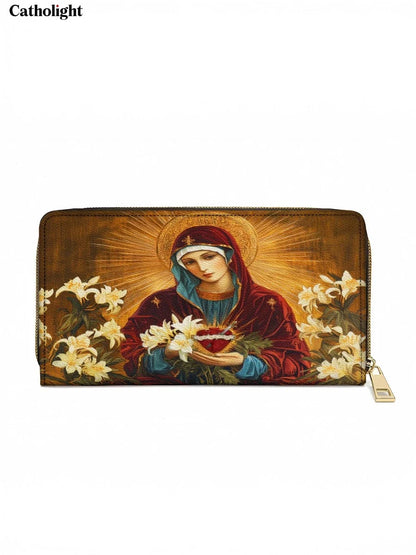 Catholight  The Lily Of Purity Leather Wallet Purse