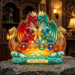 Dragon Couple Acrylic Light Box - Personalized Gifts For Couple 06pgmg031225