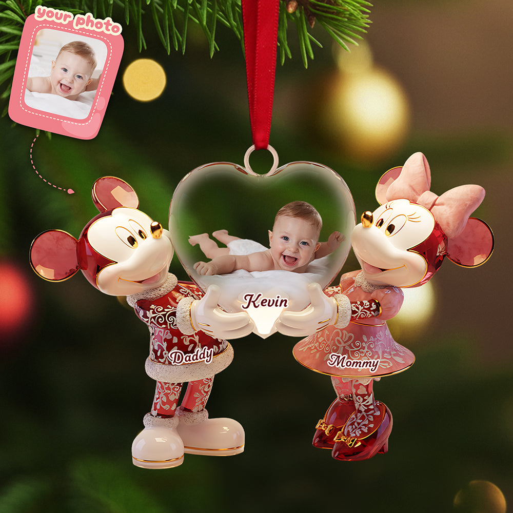 Parent Custom Photo Acrylic Christmas Ornament - Personalized Gifts For Family 03pata101125