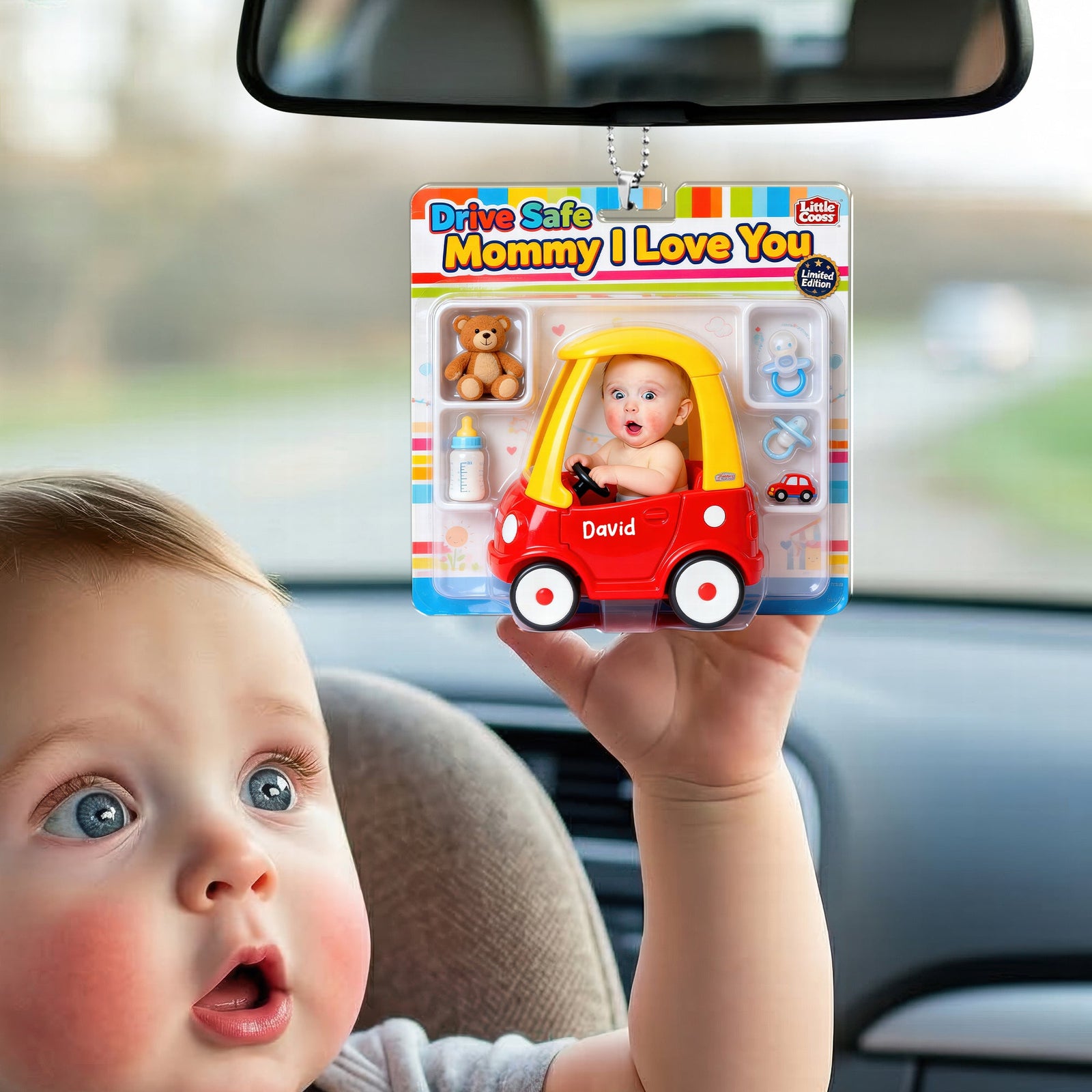 Cute Baby Driver Adventure Car Ornament - Custom Photo Gifts For Mom 05naqn120326