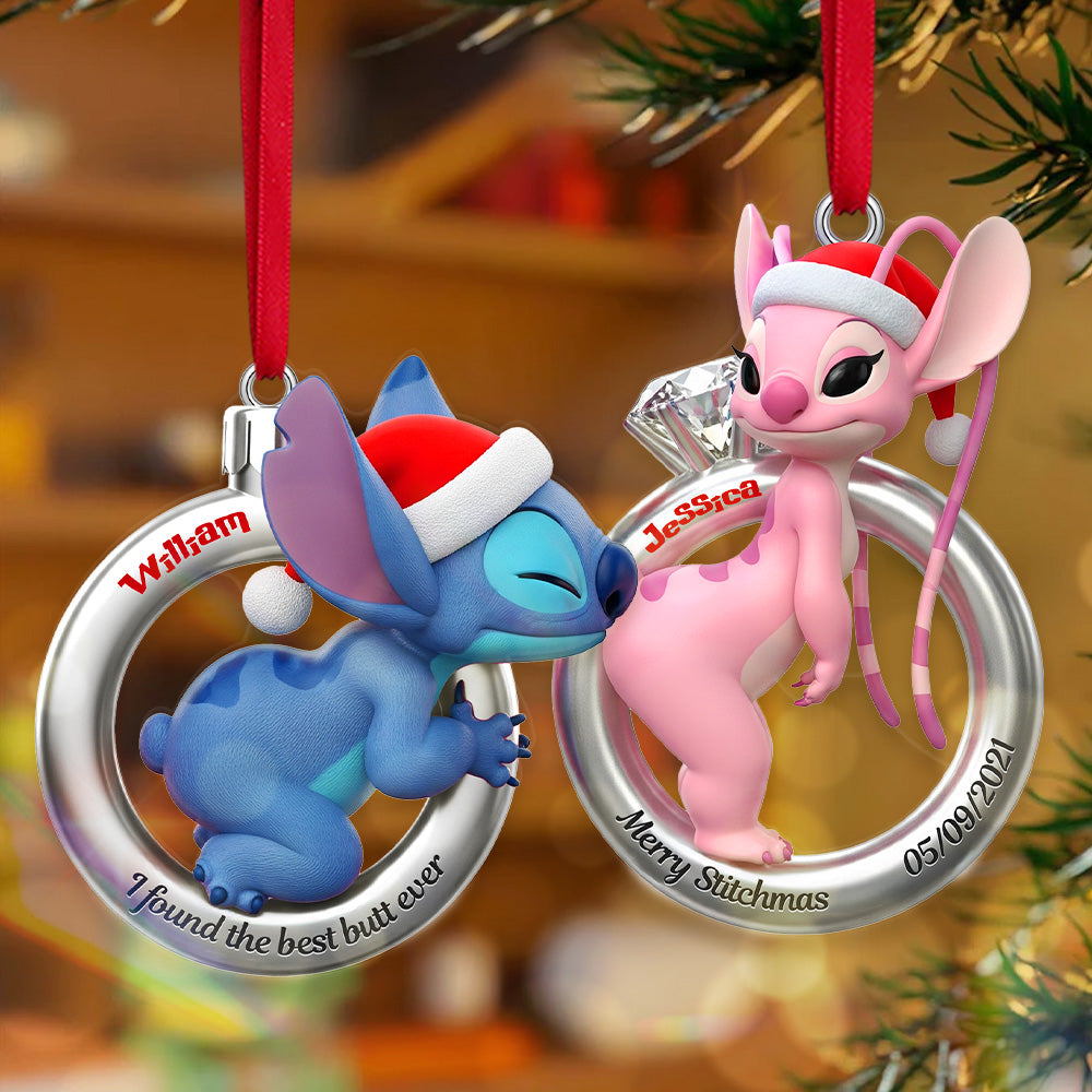 Personalized Gifts For Couple, Little Monster Christmas Rings Acrylic Ornament 03ohmg130925