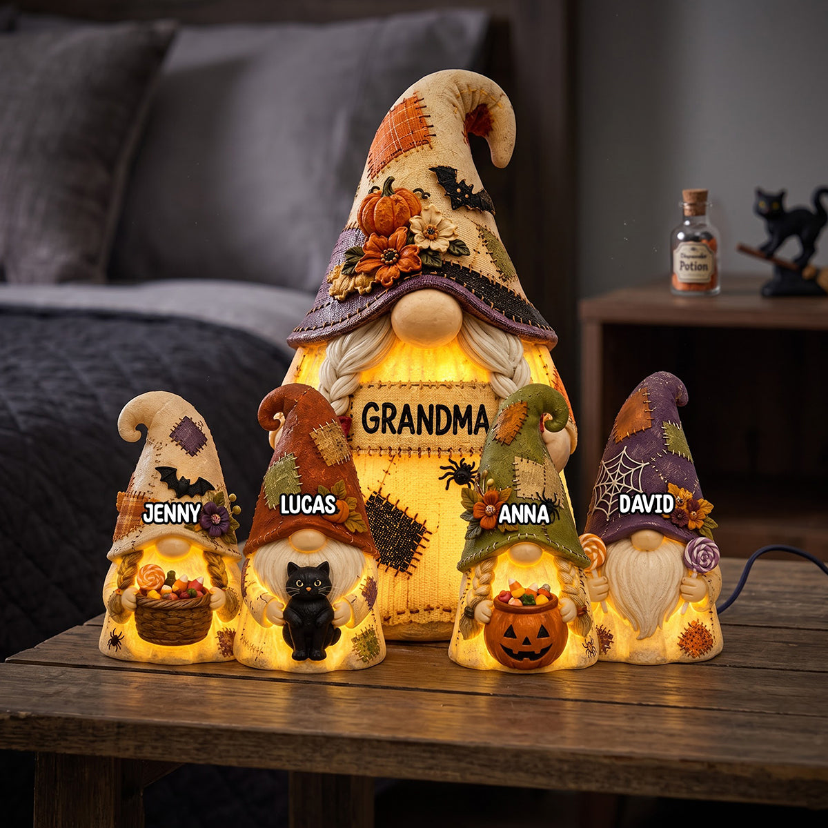 Gnome Grandma Acrylic Light Box - Personalized Halloween Gifts 03natn110826