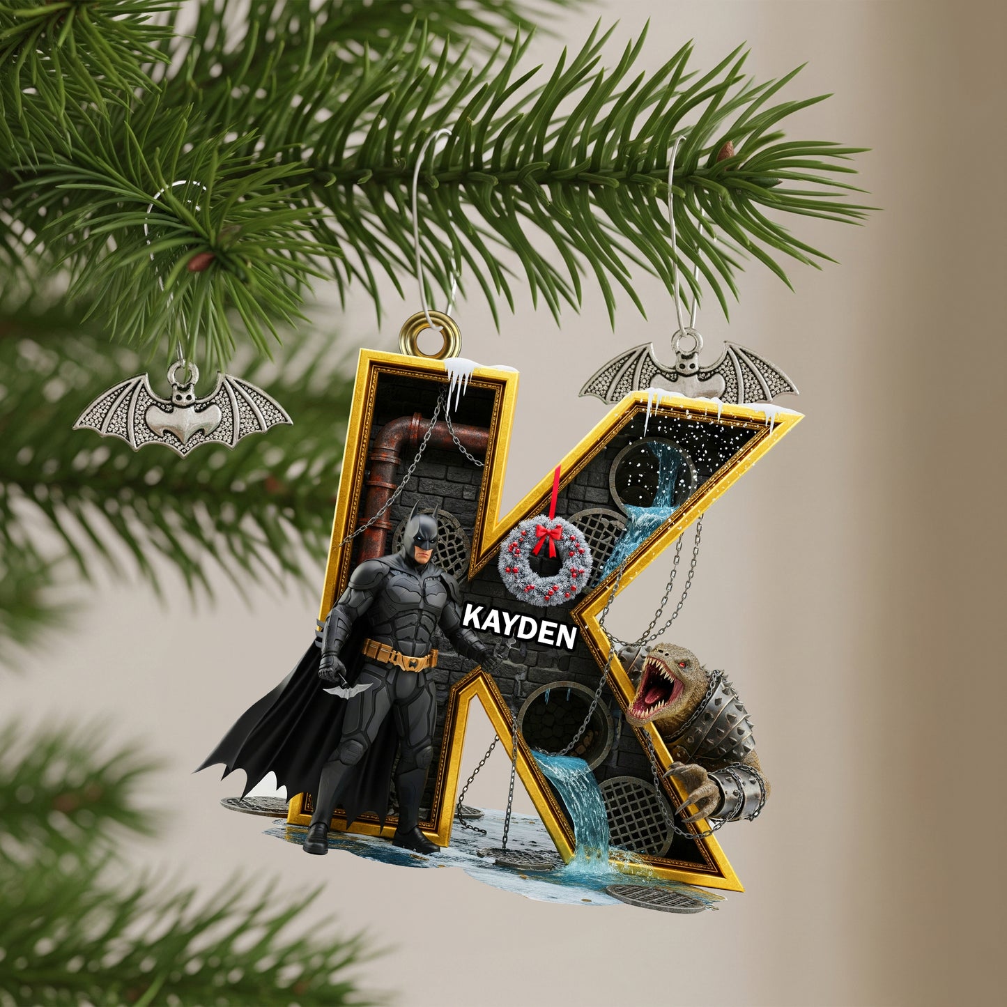 Shadow Wing Initials Christmas Ornament - Personalized Gifts For Fans 03OHLU050925