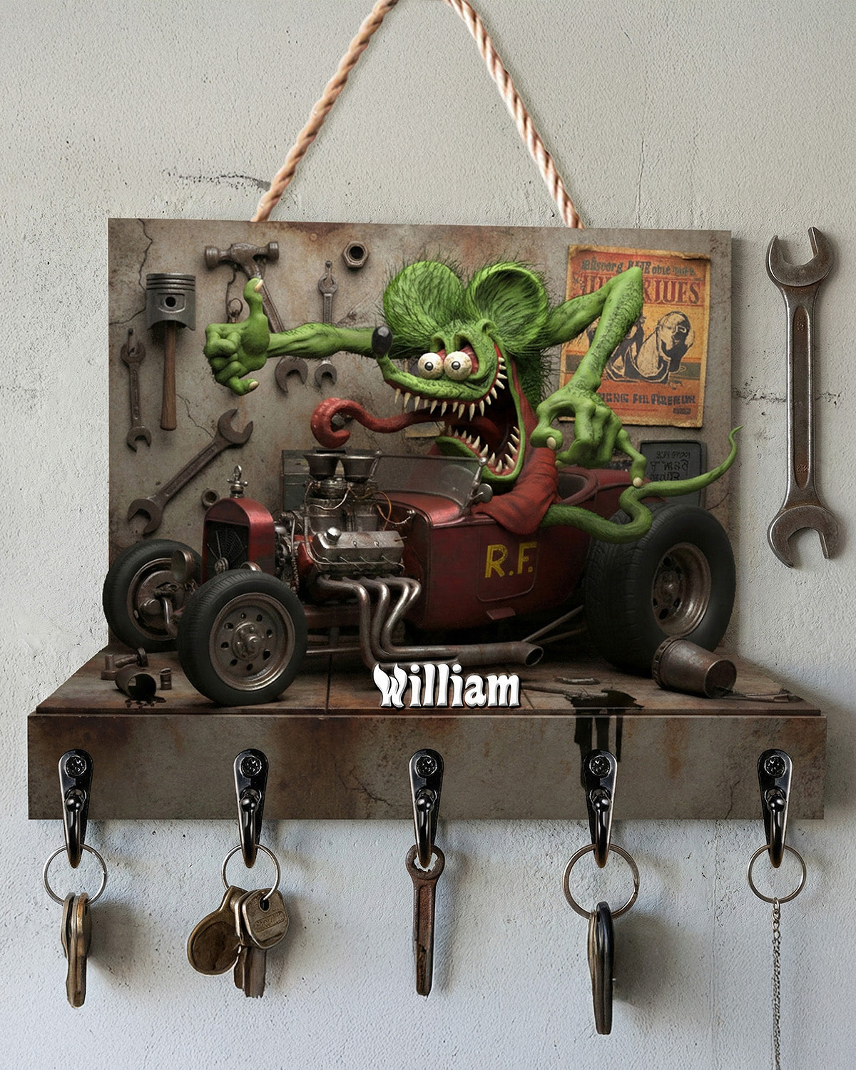 Hot Rod Acrylic Key Hanger - Personalized Gifts For Hot Rod Lovers 05kimg200126