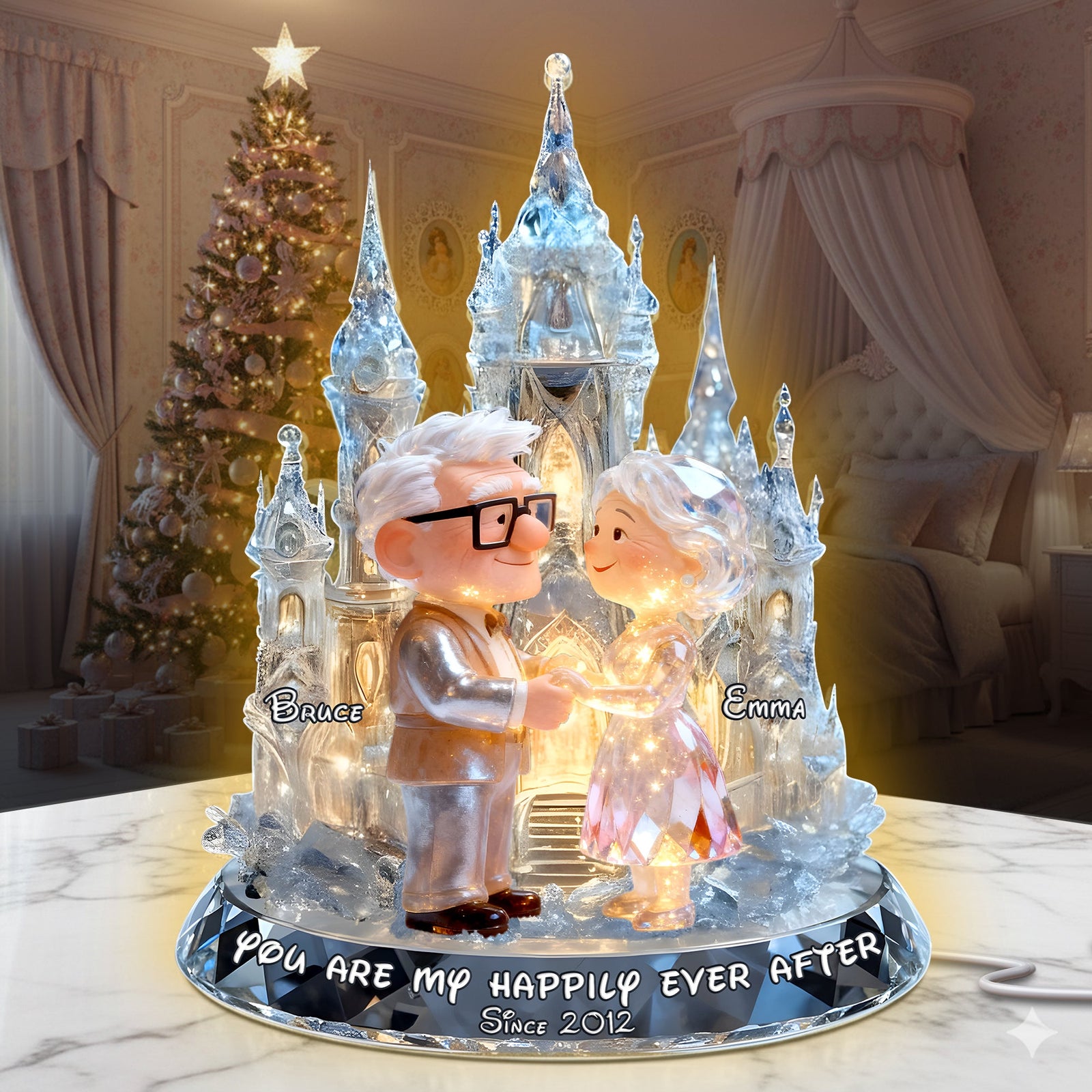 Shimmering Fairytail Couple Acrylic Light Box, Personalized Gifts For Couple  02QHLU301025