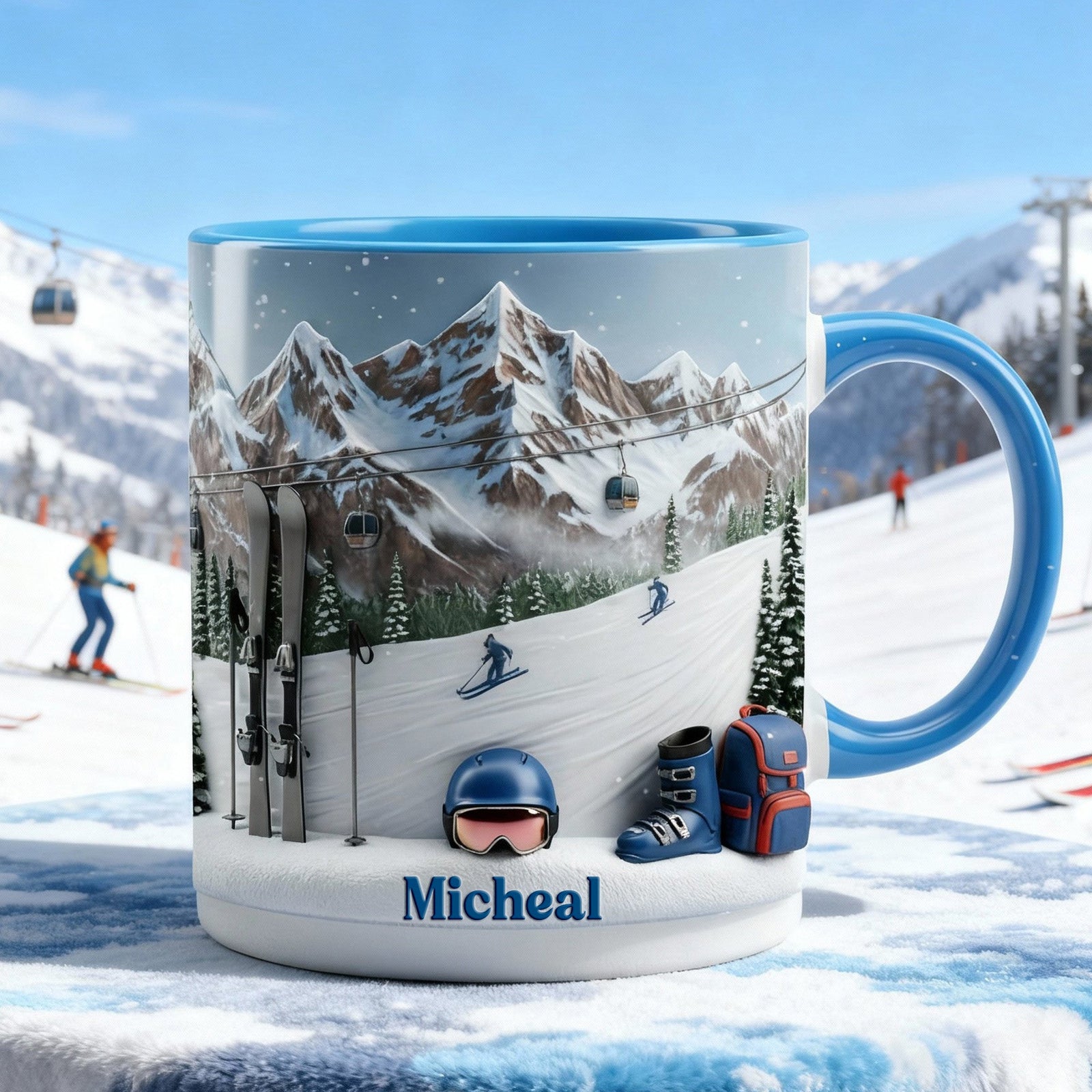 Skiing Accent Mug - Personalized Gifts For Skiing Lovers 01kimg080126
