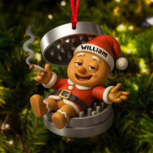 Funny Gingerbread Christmas Ornament - Personalized Gifts For Smokers 05toqn110825