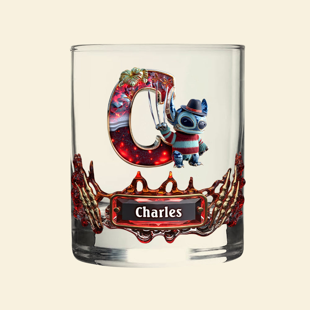 Cute Monster Letter Round Glass  - Personalized Halloween Gifts For Horror Lovers 03tgqn250825