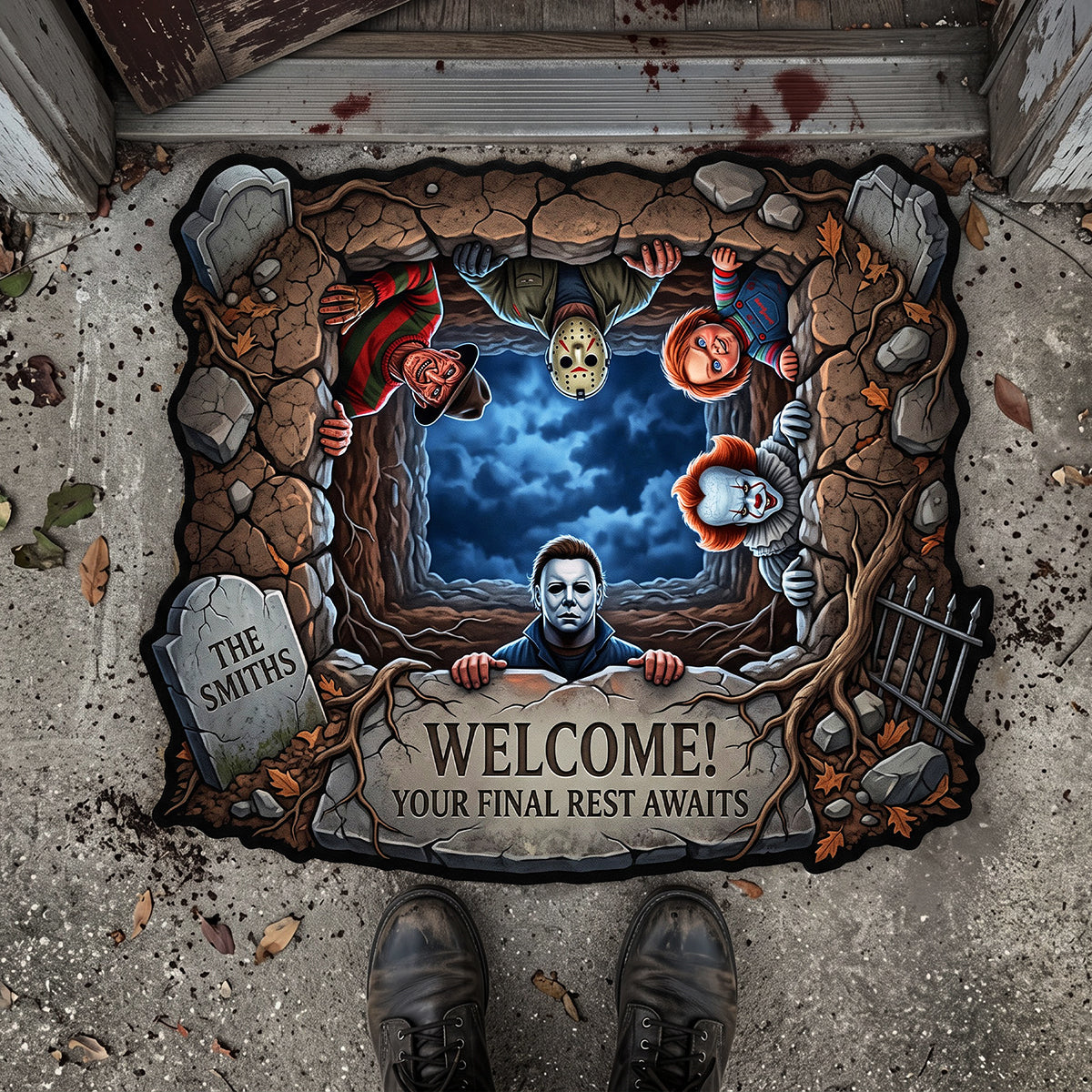 Final Rest Horror Custom Doormat - Personalized Halloween Gifts For Family 02hata140826