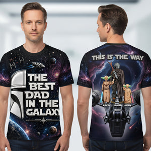 The Best Dad In The Galaxy Shirt - Personalized Gifts For Dad 01TOTA050526