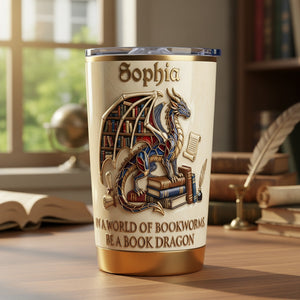 Dragon And Book Tumbler - Personalized Gifts For Book Lovers 06kimg060126