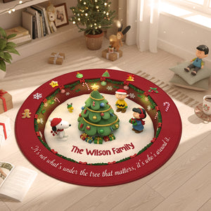 Personalized Cartoon Christmas Gifts For Family Quilted Round Mat 03kimg151025