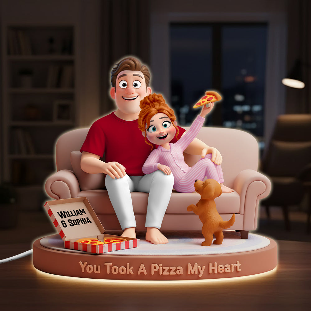 Sofa Pizza Couple Acrylic Light Box Personalized Gifts 01totn291125