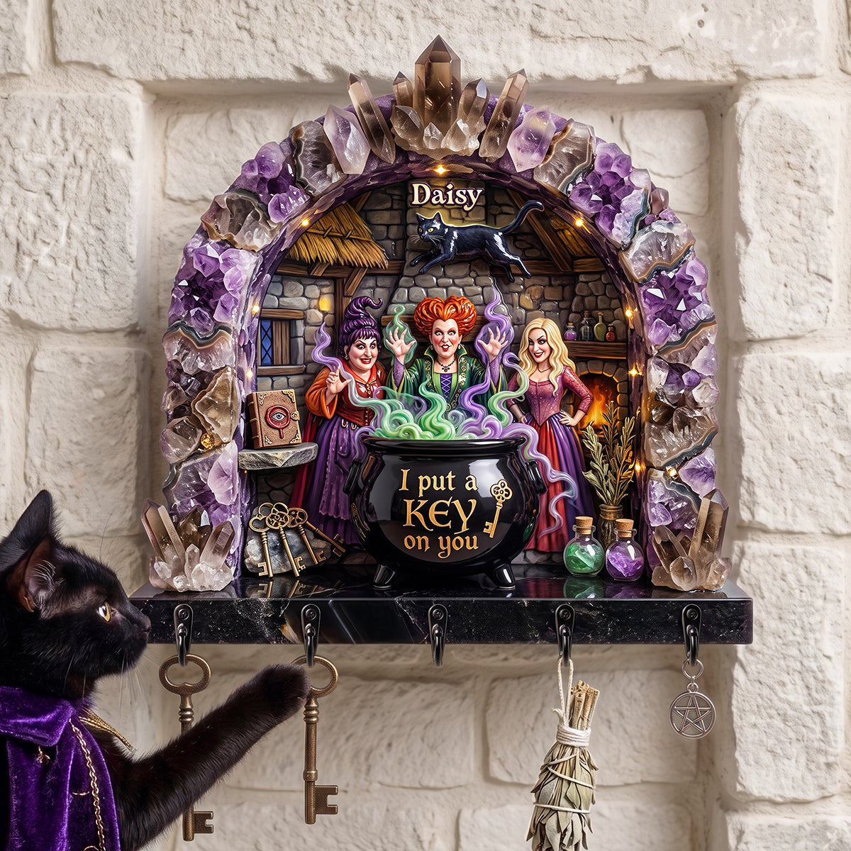 Eccentric Witch Key Hanger, Personalized Gifts For Witch Lovers 03qhta250726