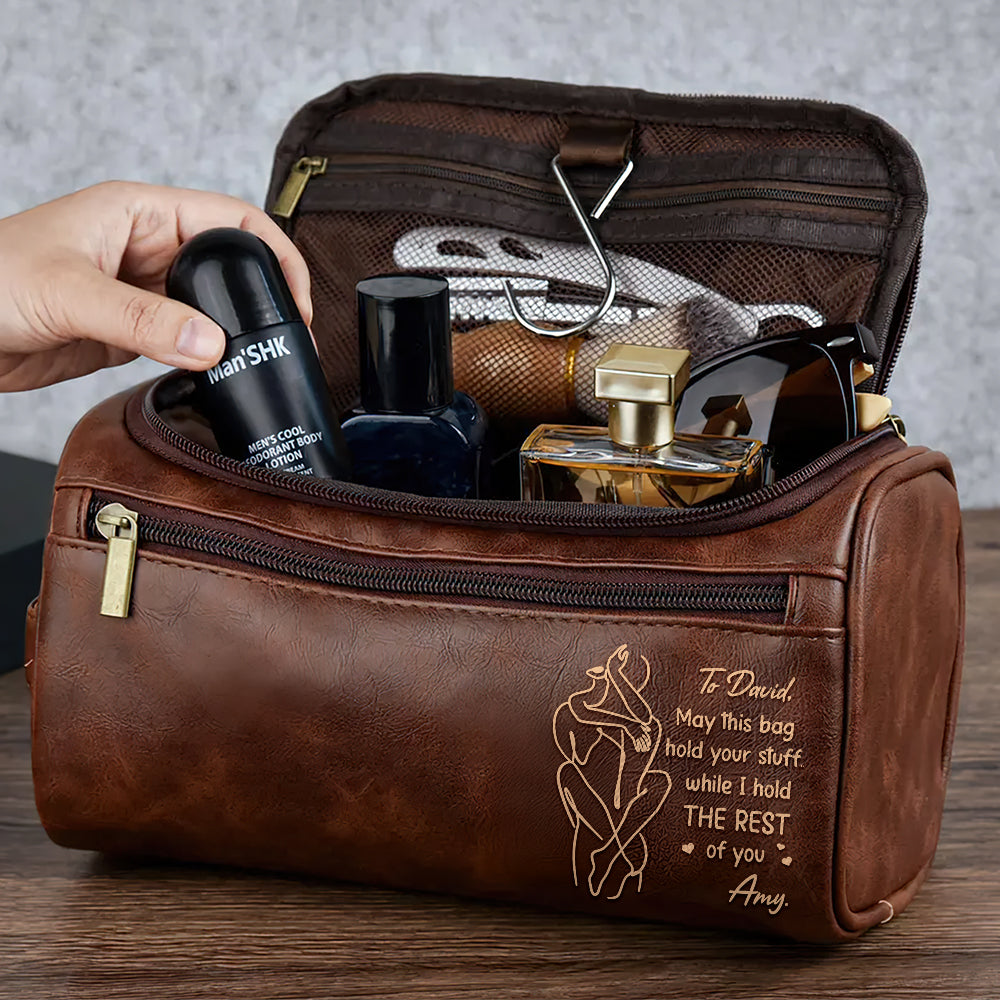 Personalized Gifts For Him Leather Toiletry Bag 01pgtn041225 - Toiletry Bag - GoDuckee