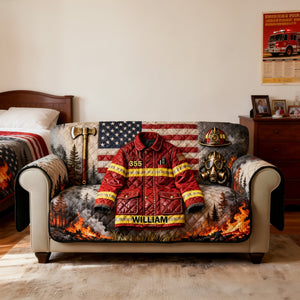Firefighter Quilted Sofa Cover, Personalized Gifts 04KILU260126