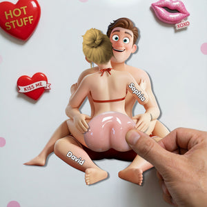 Naughty Couple Anti-collision Acrylic Fridge Magnet - Personalized Funny Gifts 03ohlu160626