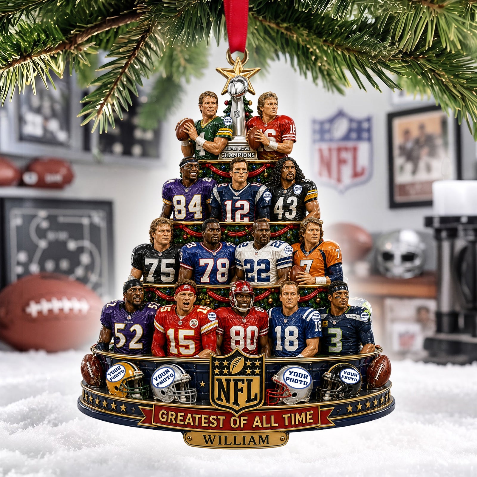 Legends Beyond Gridiron Christmas Ornament, Personalized Gifts For Sport Lovers 02qhlu310826