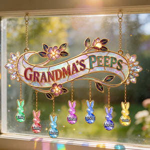 Cute Little Peeps Suncatcher - Personalized Gift For Grandma/Mom 01KIMG250326