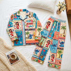 Cute Blue Pup Family Pajama Set - Personalized Gifts 05nadh270826