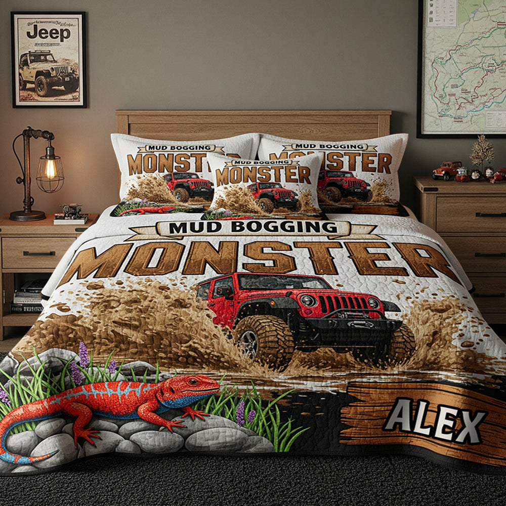 Mud Bogging Quilt Bedding Set Personalized Gifts For Off Road Lovers 03PADT140825