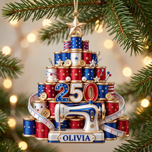 Festive Stitching Machine Ornament - Personalized Gift For Sewing Lovers 05PGTN050926