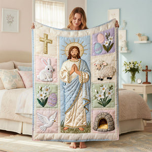 Easter Blessings Jesus Blanket - Personalized Gifts For Christian 03NAMG310126