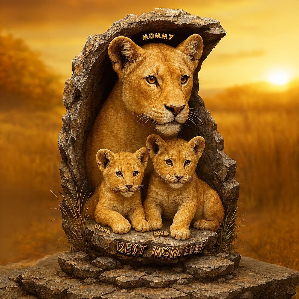 Lion Mom Plaque - Personalized Gifts For Mother 03xqqn290325-Homacus