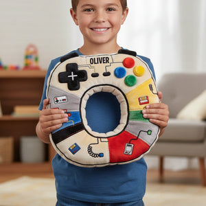 Game Controller Initials Letter Pillow - Personalized Gifts For Kids 01NATN151225