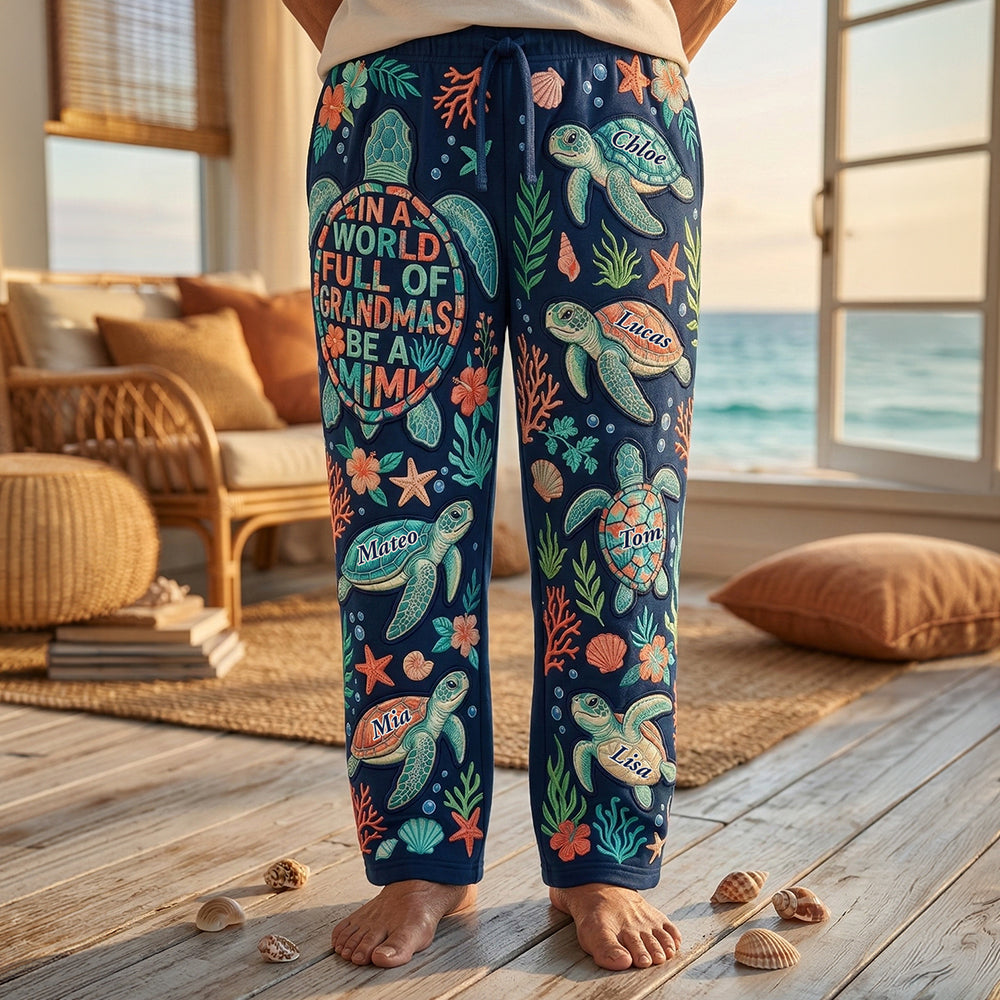Grandma Turtle Pajama Pants - Personalized Gifts For Grandmas 03nadt090326