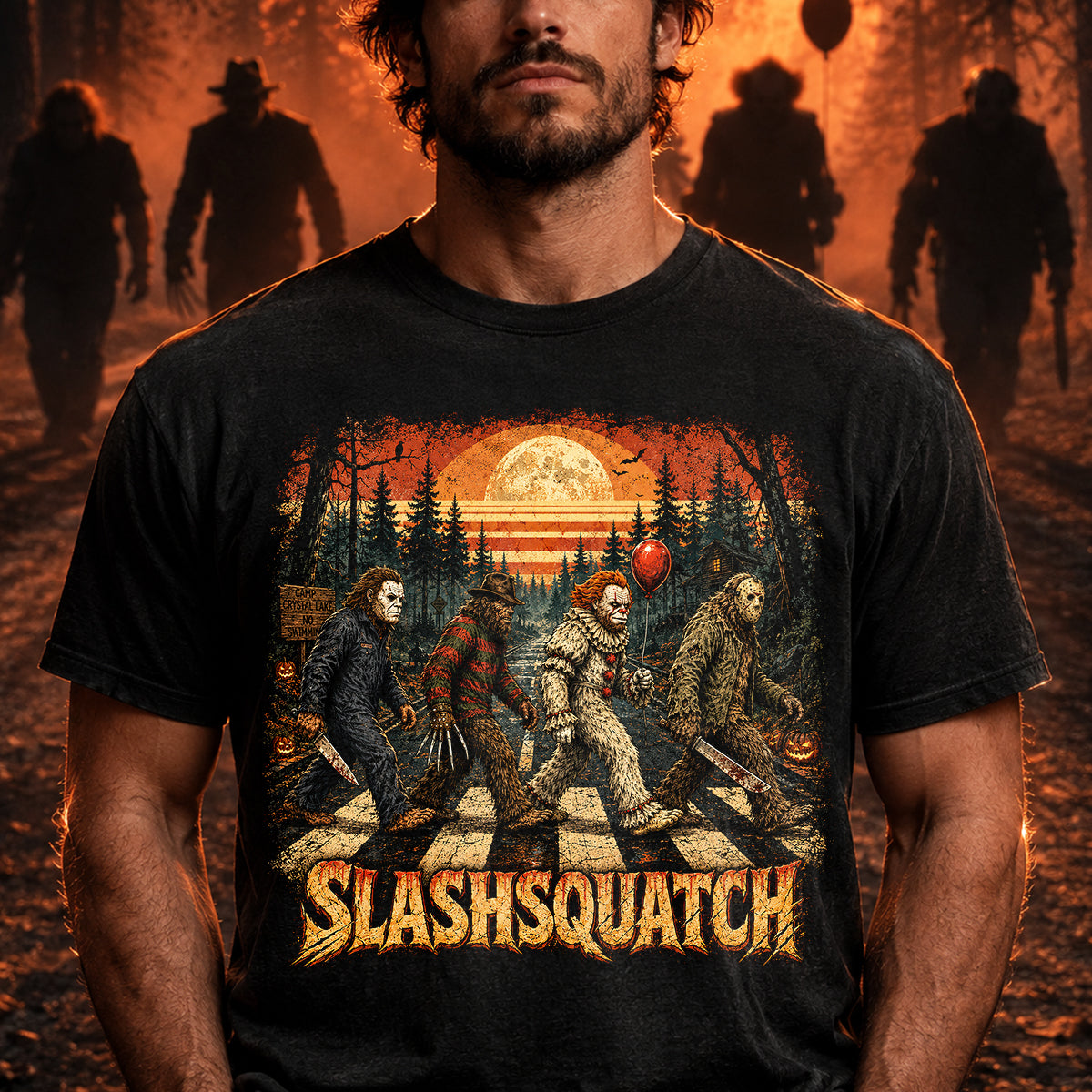 Through The Dark Woodland 2D Shirt, Personalized Gifts For Bigfoot Lovers 01qhdt180826