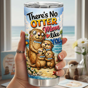 Otter Mom And Babies Tumbler - Personalized Gifts For Mom 03TYTA040326 - Tumbler Cup - GoDuckee