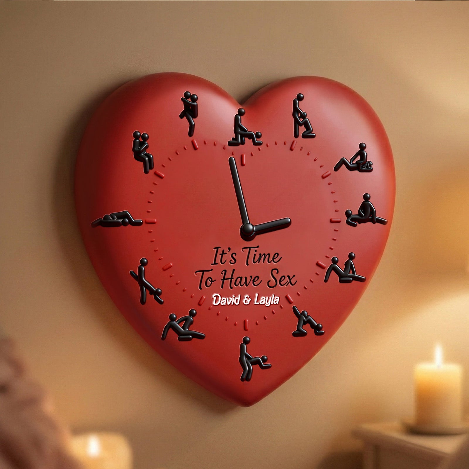 Love Position Hanging Wall Clock - Personalized Gifts For Couples 01namg261225
