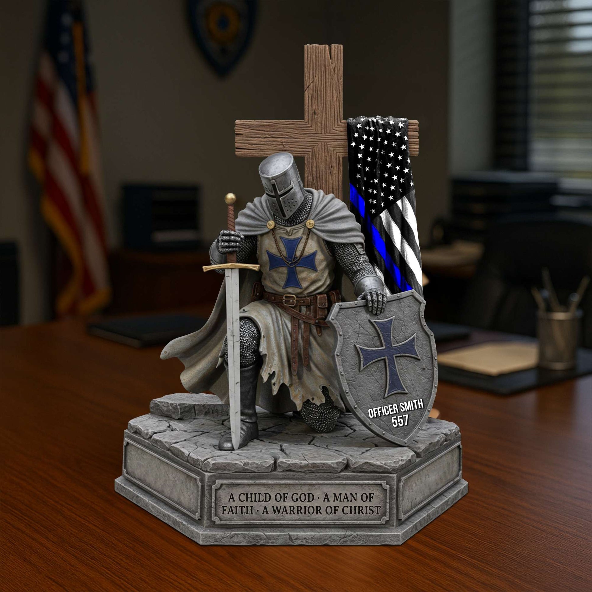 Knight Templar God Acrylic Plaque Personalized Gifts For Police 03qhtn170525-Homacus