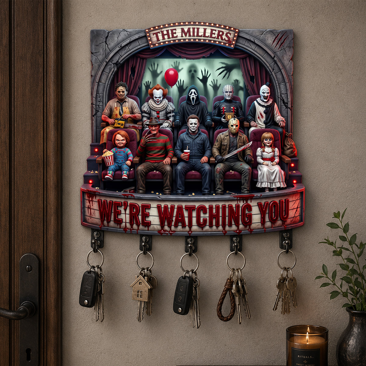 We Are Watching You Acrylic Key Hanger - Personalized Gifts For Horror Lovers 04padh180726