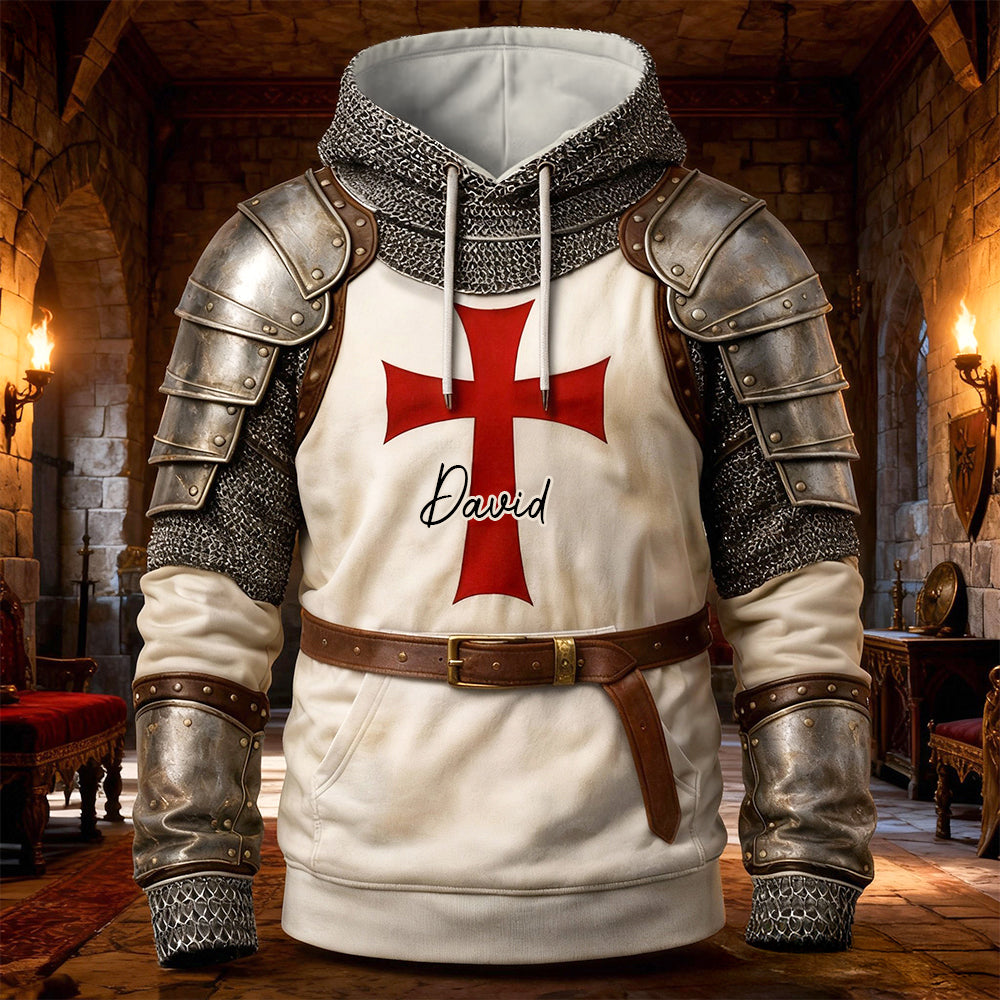 Knights Templar & Jesus 3D Hoodie - Personalized Gifts For Christians Warrior 01hutn271225