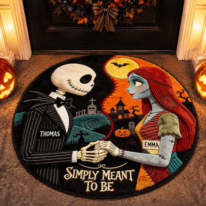 Spooky Couple Round Mat - Personalized Halloween Gifts For Couples 08hadt050826